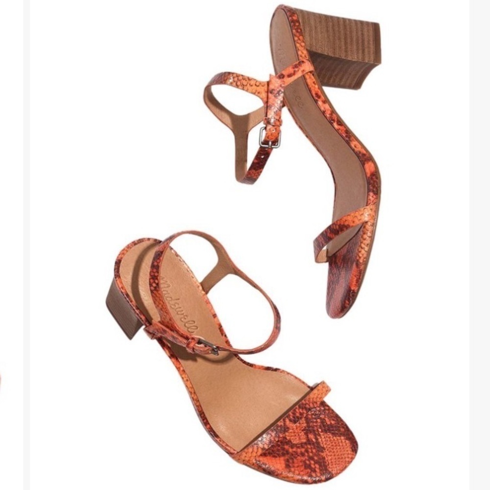 Madewell Snake-Embossed Holly Leather Sandals